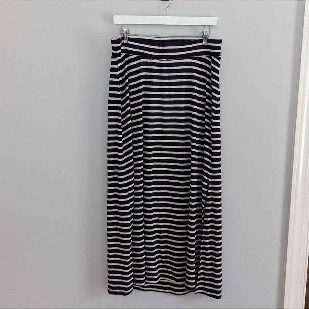 Motherhood Maternity Navy Stripe Maxi Large Skirt
